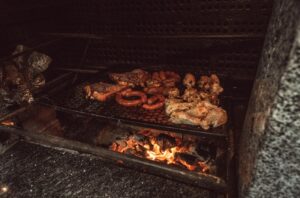 BBQ on a large grill
