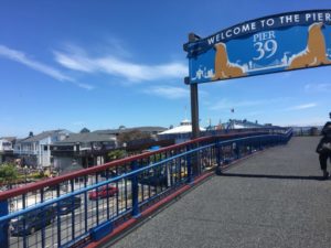 The Pier 39 bridge during the day
