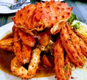 King Crab piled on a plate